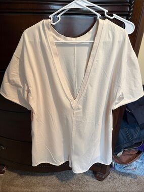 Women's Deep V-Neck romper Cream